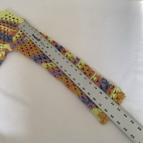 ZARA Kids Sweater Hollow Open Knit Crochet 13/14 Yellow Cluttercore Festival - Picture 6 of 7